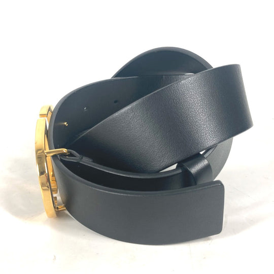 Dior belt leather black CD buckle logo Women 70 Used Authentic