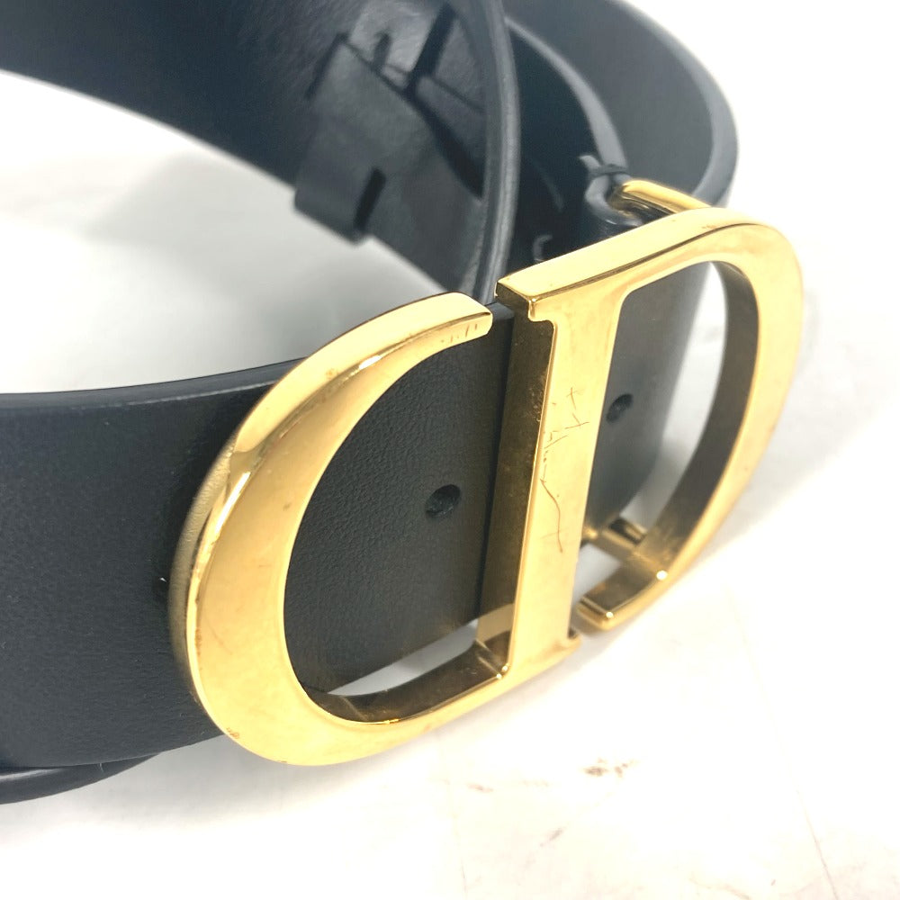 Dior belt leather black CD buckle logo Women 70 Used Authentic