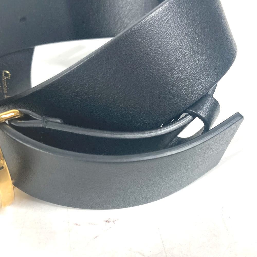 Dior belt leather black CD buckle logo Women 70 Used Authentic