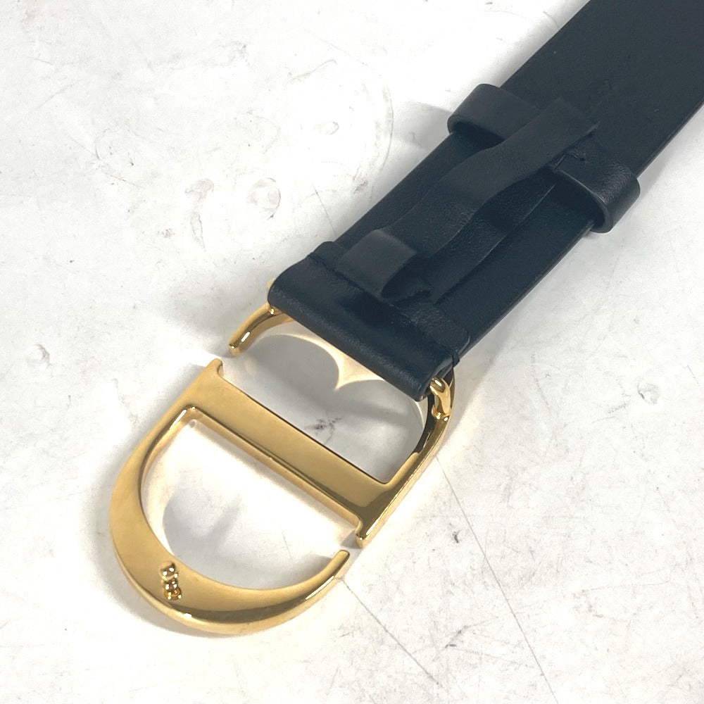 Dior belt leather black CD buckle logo Women 70 Used Authentic