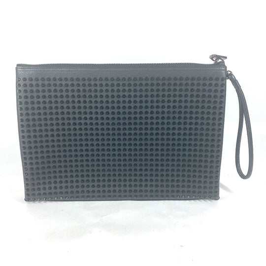 Christian Louboutin Clutch bag 1195035 leather black business bag Studs unisex(Unisex) Used Authentic