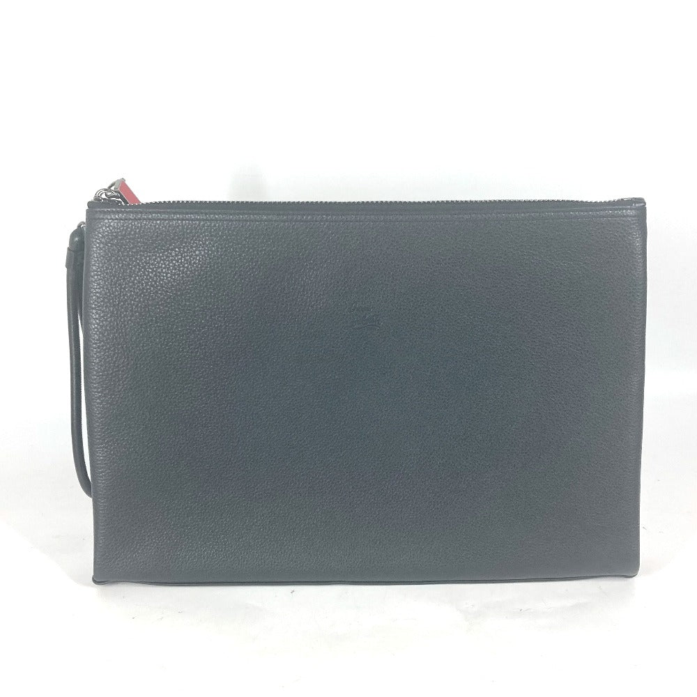 Christian Louboutin Clutch bag 1195035 leather black business bag Studs unisex(Unisex) Used Authentic