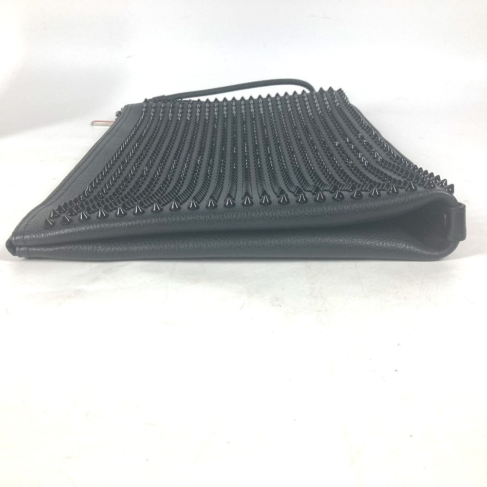 Christian Louboutin Clutch bag 1195035 leather black business bag Studs unisex(Unisex) Used Authentic