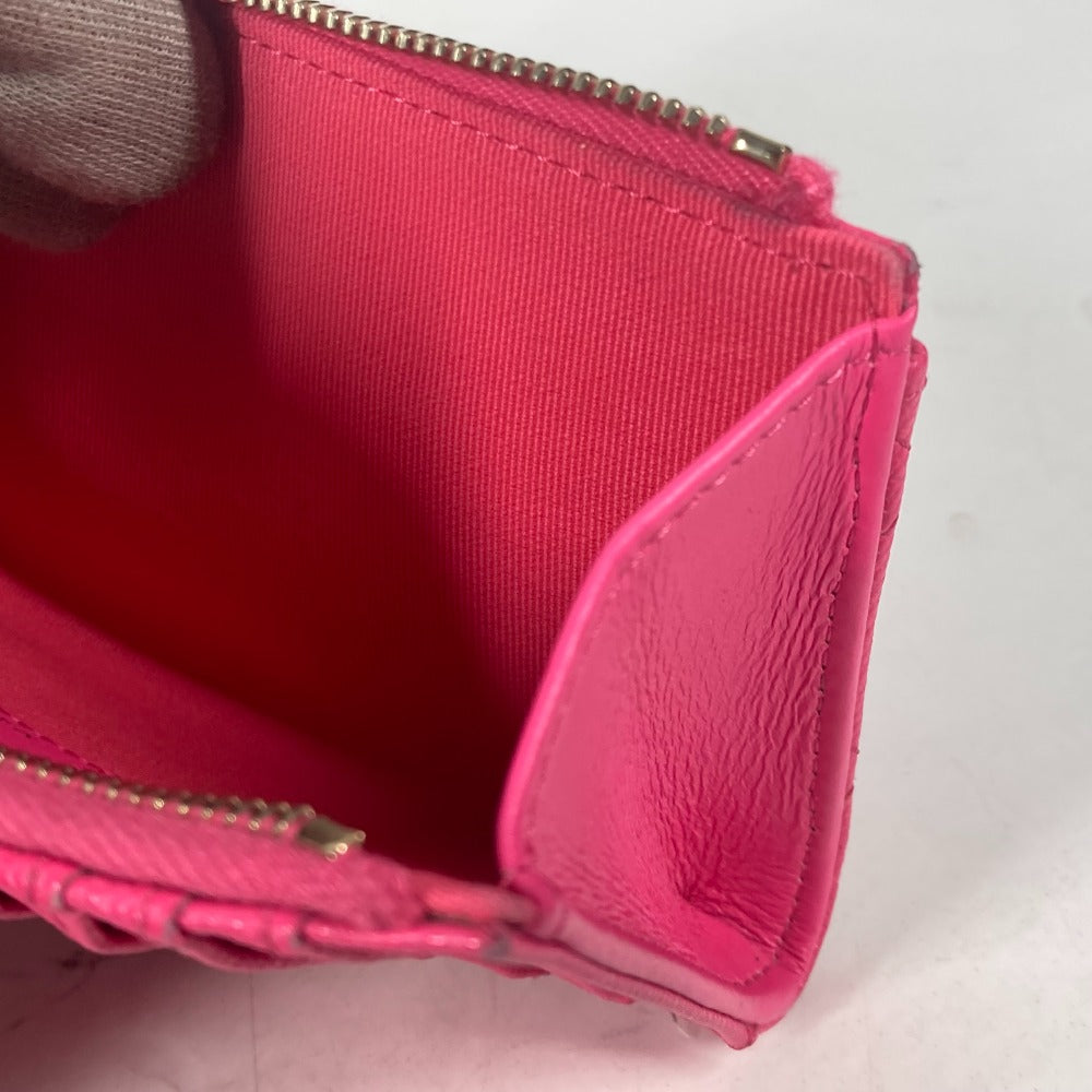 CHANEL Coin case AP3179 Caviar skin pink quilting matelasse CC COCO Mark Fragment Case Women Used Authentic