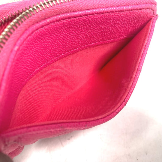 CHANEL Coin case AP3179 Caviar skin pink quilting matelasse CC COCO Mark Fragment Case Women Used Authentic