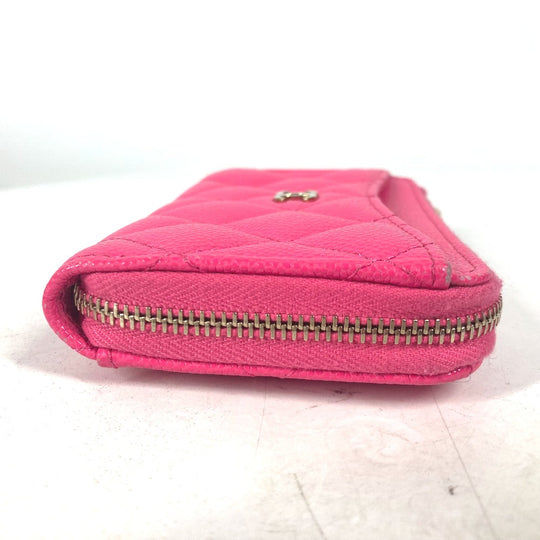 CHANEL Coin case AP3179 Caviar skin pink quilting matelasse CC COCO Mark Fragment Case Women Used Authentic