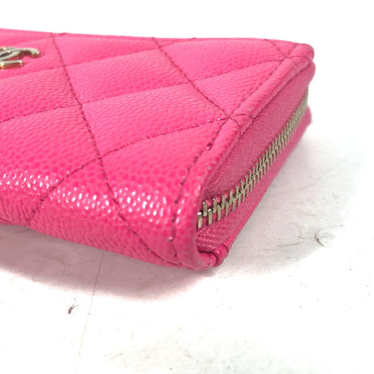 CHANEL Coin case AP3179 Caviar skin pink quilting matelasse CC COCO Mark Fragment Case Women Used Authentic