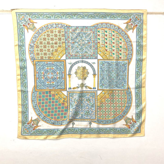 HERMES scarf silk yellow Carre90 CIELS BYZANTINS Byzantine sky Women Used Authentic