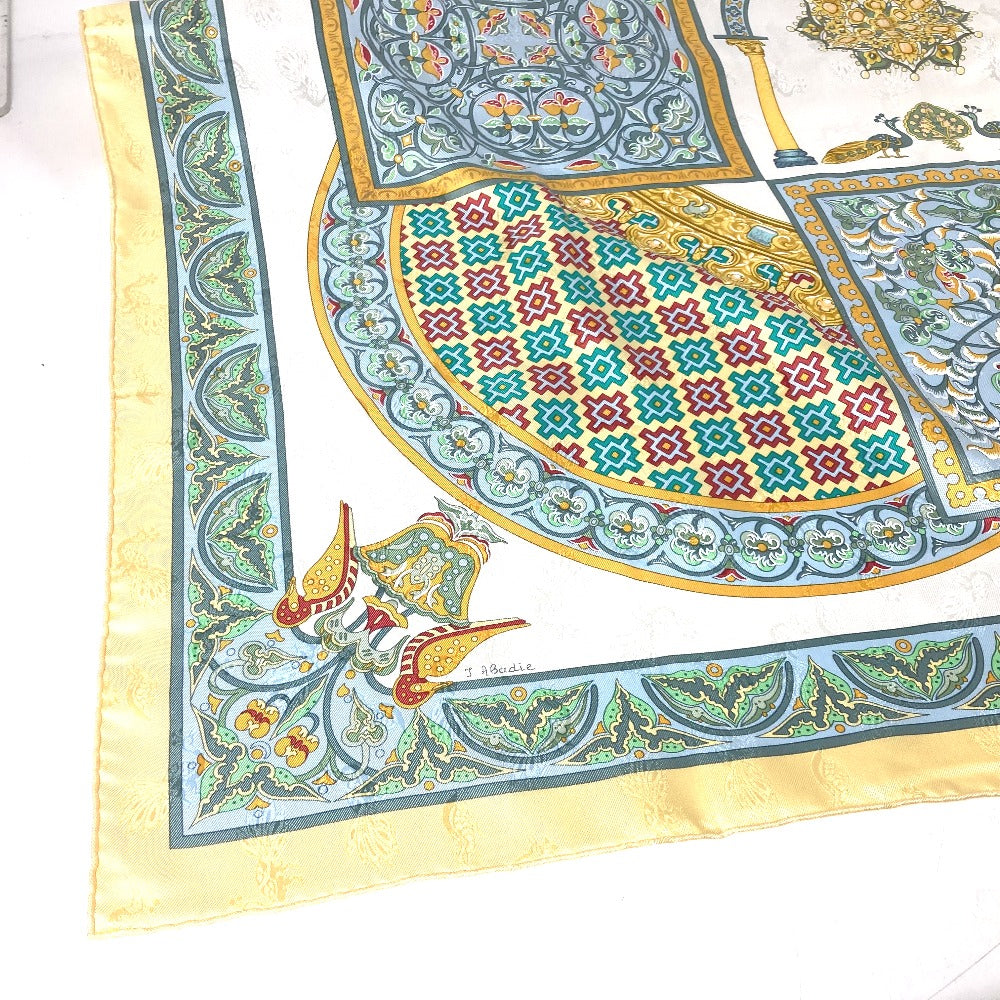 HERMES scarf silk yellow Carre90 CIELS BYZANTINS Byzantine sky Women Used Authentic