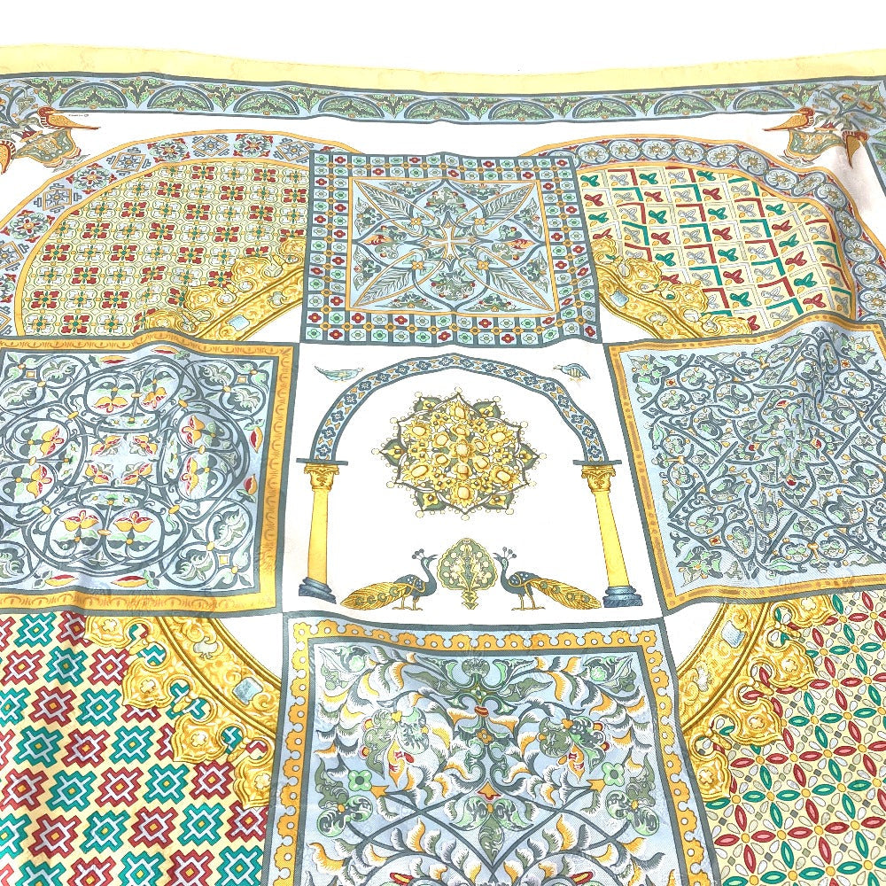 HERMES scarf silk yellow Carre90 CIELS BYZANTINS Byzantine sky Women Used Authentic