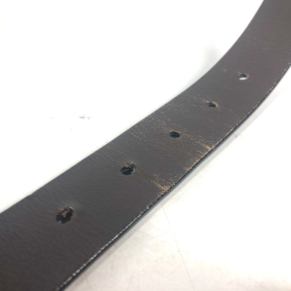 LOUIS VUITTON belt M6886V Taiga Leather black Taiga Saint Tulle LV CUT mens 85 Used Authentic