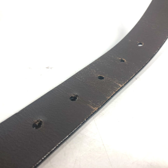 LOUIS VUITTON belt M6886V Taiga Leather black Taiga Saint Tulle LV CUT mens 85 Used Authentic