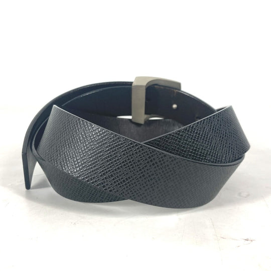 LOUIS VUITTON belt M6886V Taiga Leather black Taiga Saint Tulle LV CUT mens 85 Used Authentic