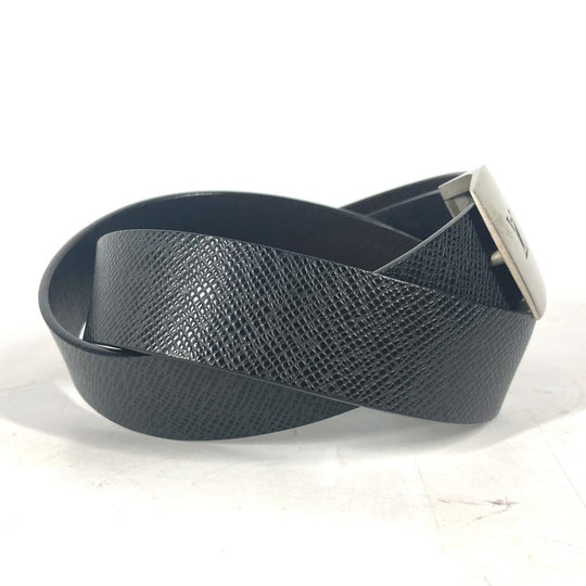LOUIS VUITTON belt M6886V Taiga Leather black Taiga Saint Tulle LV CUT mens 85 Used Authentic