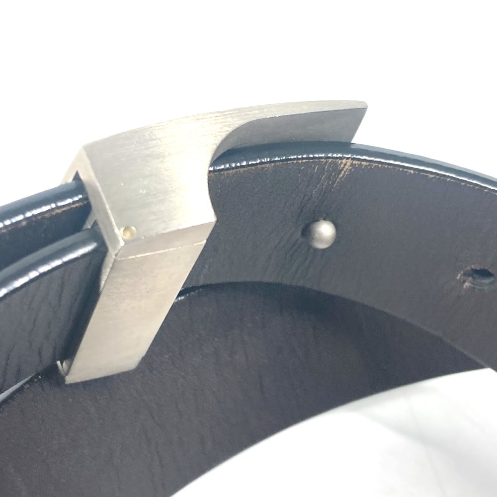 LOUIS VUITTON belt M6886V Taiga Leather black Taiga Saint Tulle LV CUT mens 85 Used Authentic