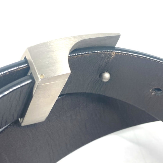 LOUIS VUITTON belt M6886V Taiga Leather black Taiga Saint Tulle LV CUT mens 85 Used Authentic