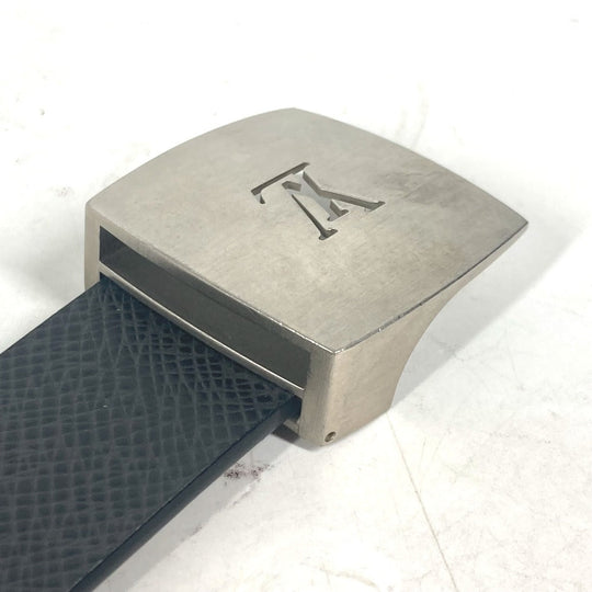 LOUIS VUITTON belt M6886V Taiga Leather black Taiga Saint Tulle LV CUT mens 85 Used Authentic