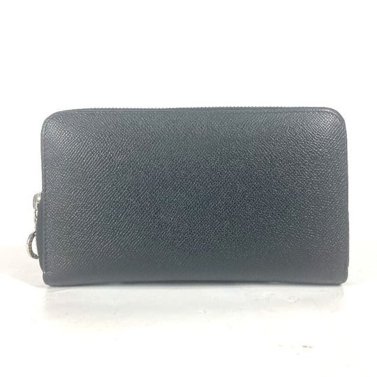 BVLGARI Long Wallet Purse leather black Bulgari Bulgari mens(Unisex) Used Authentic