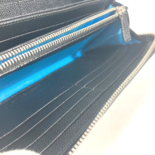 BVLGARI Long Wallet Purse leather black Bulgari Bulgari mens(Unisex) Used Authentic