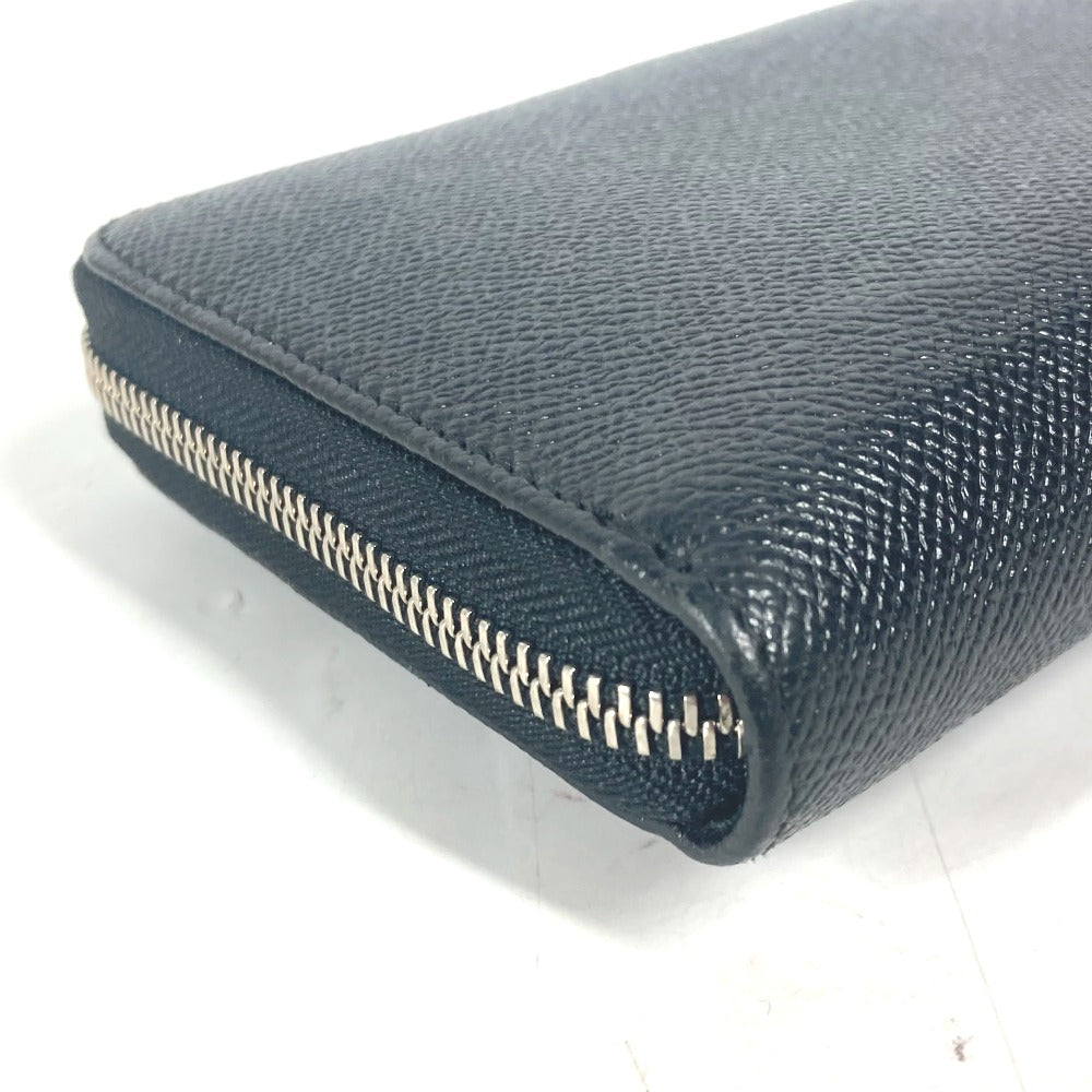 BVLGARI Long Wallet Purse leather black Bulgari Bulgari mens(Unisex) Used Authentic