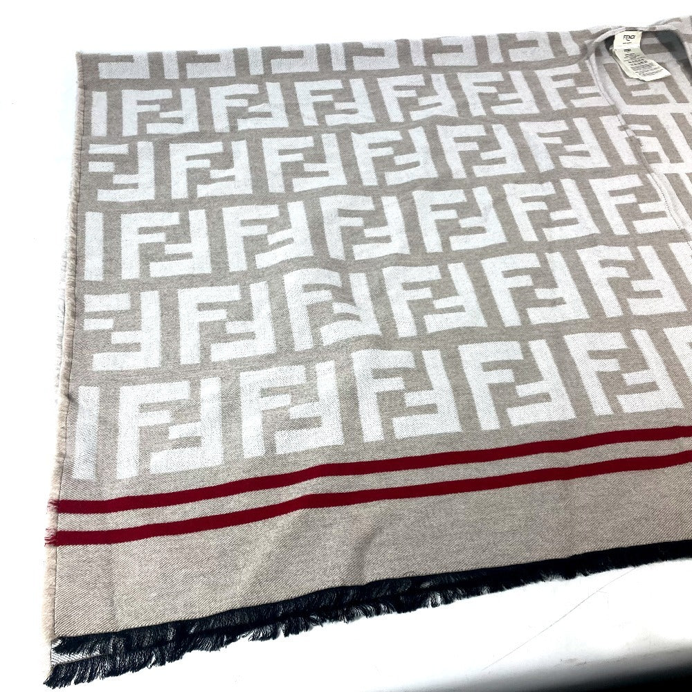 FENDI poncho FXX636 Wool, Silk beige Zucca logo Women Used Authentic