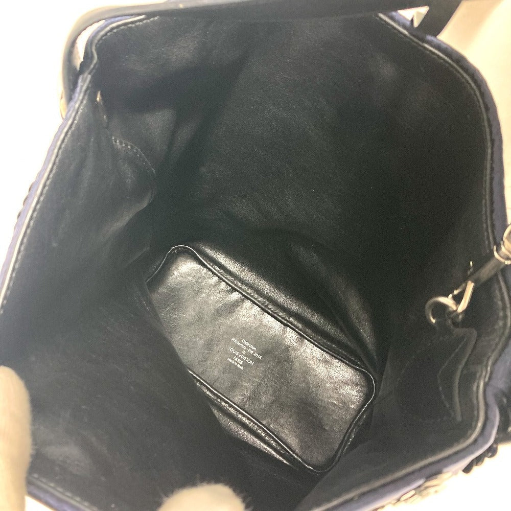 LOUIS VUITTON Handbag M94564 Satin, Leather Navy Monogram Satin NN14 Sequins Spotlight GM