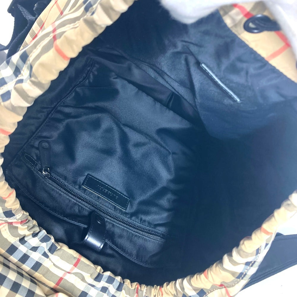 BURBERRY Backpack 8010372 Nylon beige logo check unisex(Unisex) Used Authentic