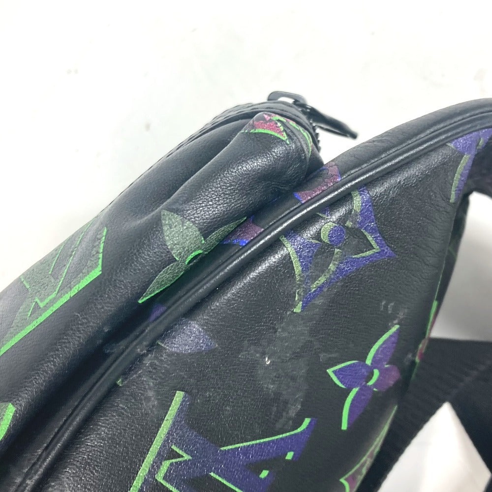 LOUIS VUITTON Sling bag M22494 leather black Monogram Spotlight Pattern Comet Bum Bag mens Used Authentic