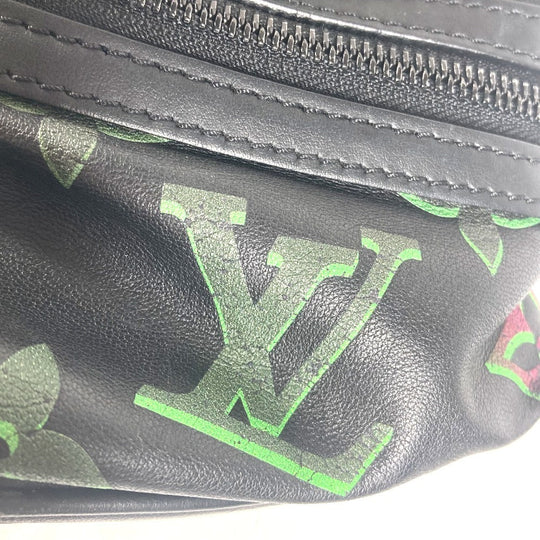 LOUIS VUITTON Sling bag M22494 leather black Monogram Spotlight Pattern Comet Bum Bag mens Used Authentic