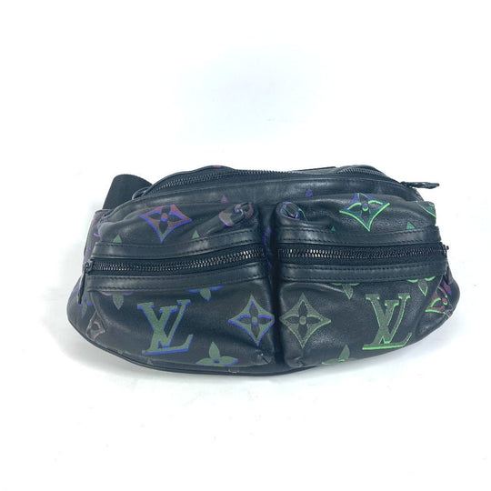 LOUIS VUITTON Sling bag M22494 leather black Monogram Spotlight Pattern Comet Bum Bag mens Used Authentic