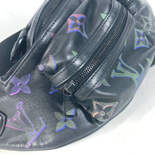 LOUIS VUITTON Sling bag M22494 leather black Monogram Spotlight Pattern Comet Bum Bag mens Used Authentic