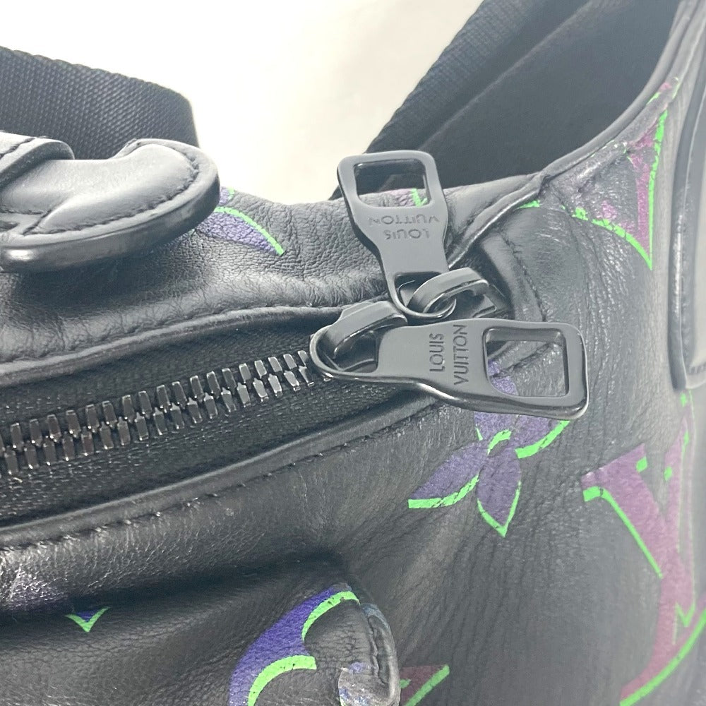 LOUIS VUITTON Sling bag M22494 leather black Monogram Spotlight Pattern Comet Bum Bag mens Used Authentic