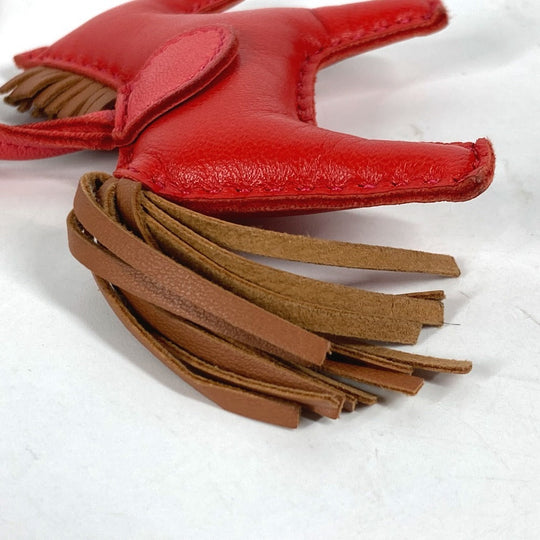 HERMES charm Anyo Miro Red Horse Rodeo PM Women Used Authentic