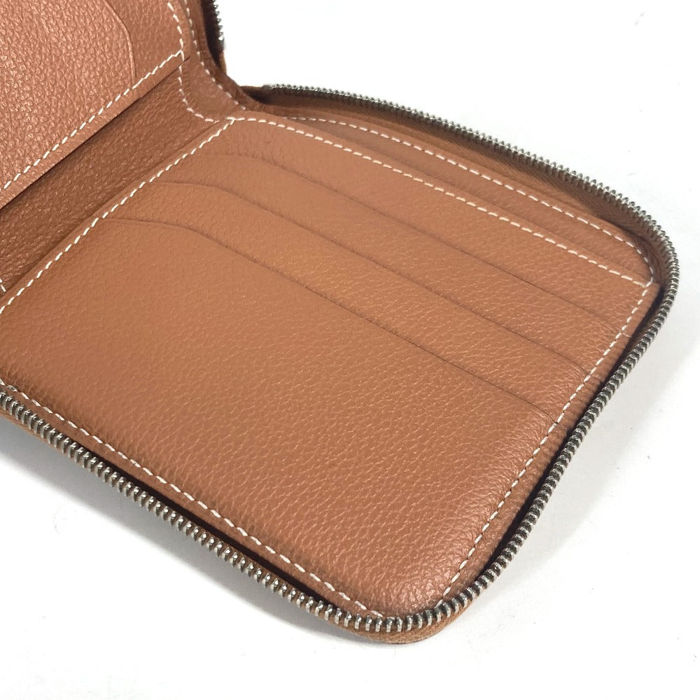 HERMES Folded wallet , Evercolor Brown Zip Around Zip Ungo Horse