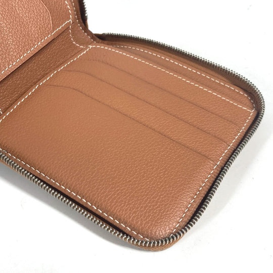 HERMES Folded wallet , Evercolor Brown Zip Around Zip Ungo Horse