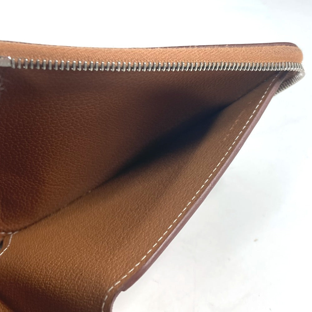 HERMES Folded wallet , Evercolor Brown Zip Around Zip Ungo Horse