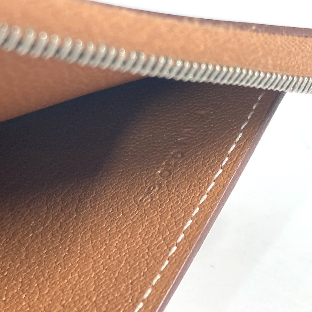 HERMES Folded wallet , Evercolor Brown Zip Around Zip Ungo Horse
