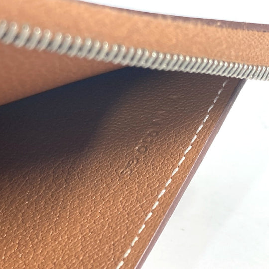HERMES Folded wallet , Evercolor Brown Zip Around Zip Ungo Horse