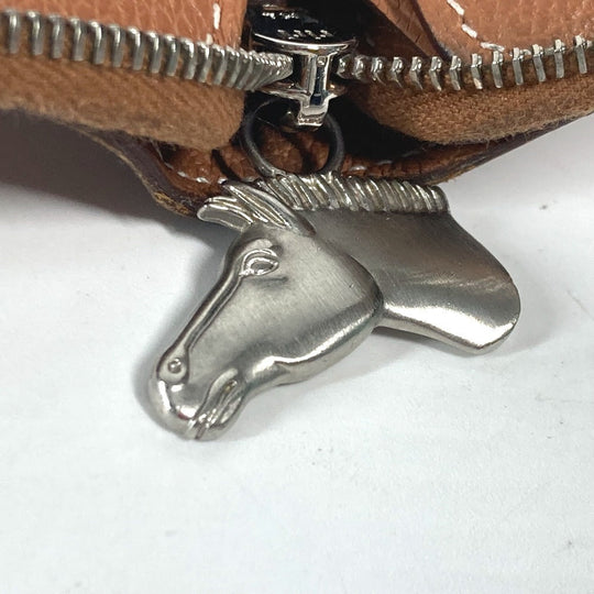 HERMES Folded wallet , Evercolor Brown Zip Around Zip Ungo Horse