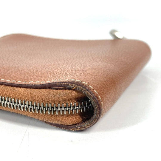 HERMES Folded wallet , Evercolor Brown Zip Around Zip Ungo Horse