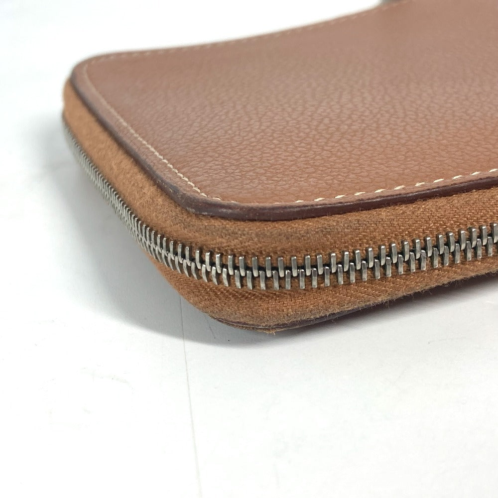 HERMES Folded wallet , Evercolor Brown Zip Around Zip Ungo Horse