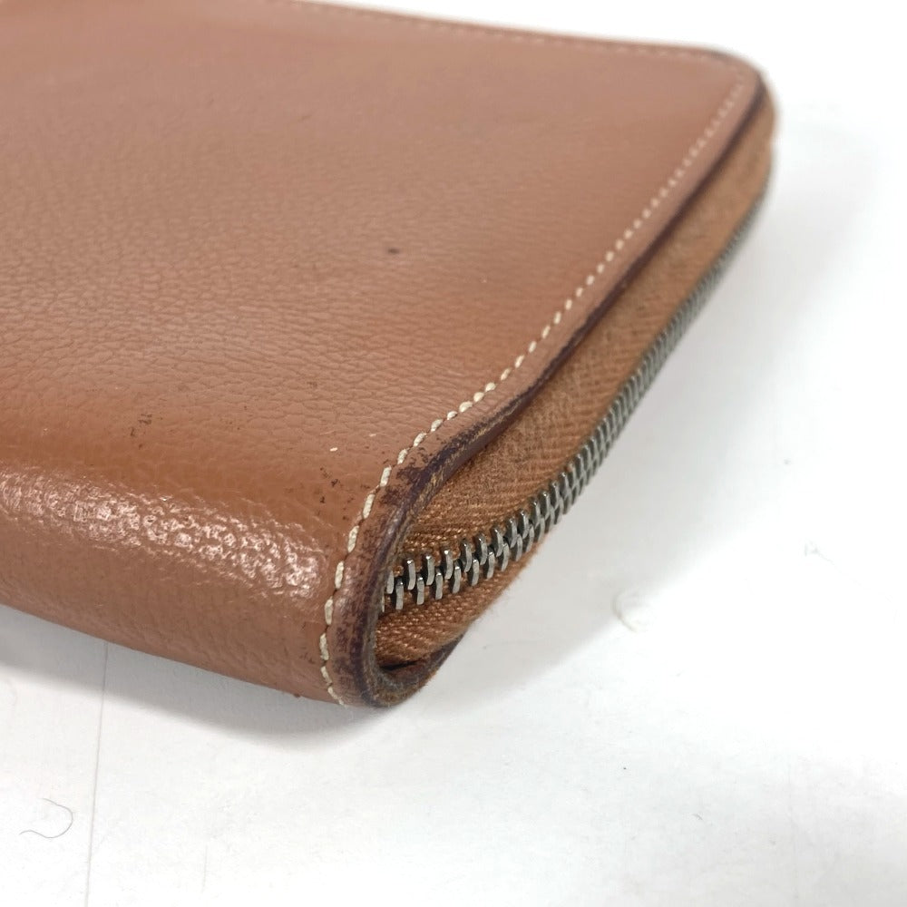 HERMES Folded wallet , Evercolor Brown Zip Around Zip Ungo Horse