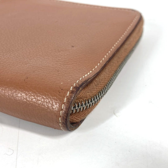 HERMES Folded wallet , Evercolor Brown Zip Around Zip Ungo Horse