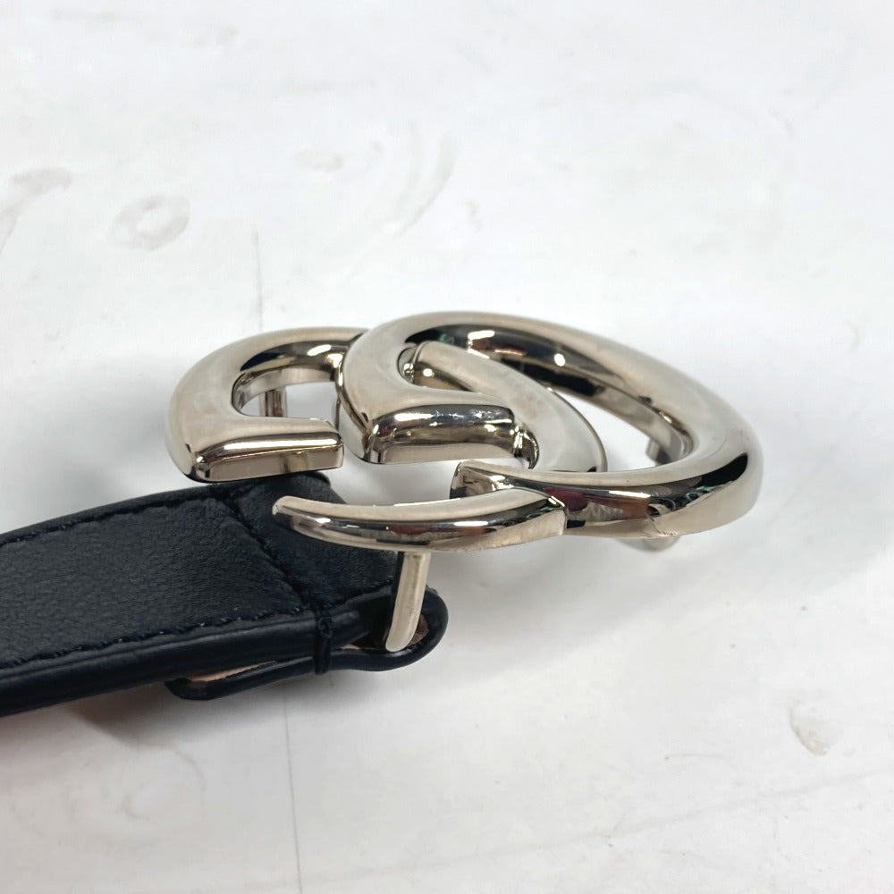 GUCCI belt 432707 leather black GG buckle Kids L Used Authentic