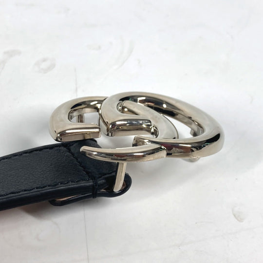 GUCCI belt 432707 leather black GG buckle Kids L Used Authentic