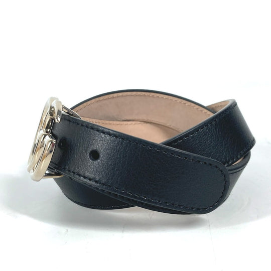 GUCCI belt 432707 leather black GG buckle Kids L Used Authentic