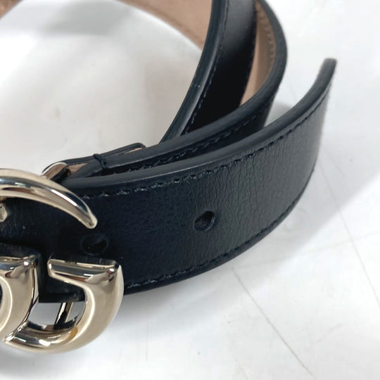 GUCCI belt 432707 leather black GG buckle Kids L Used Authentic