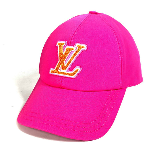 LOUIS VUITTON cap M7290M cotton pink LV remix Cap LV Signature Women Used Authentic