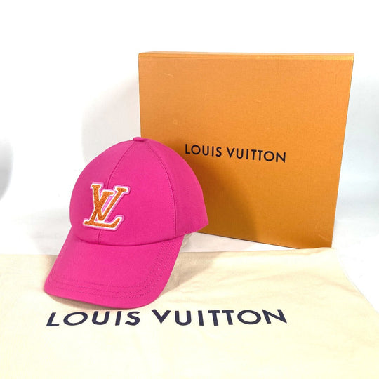 LOUIS VUITTON cap M7290M cotton pink LV remix Cap LV Signature Women Used Authentic