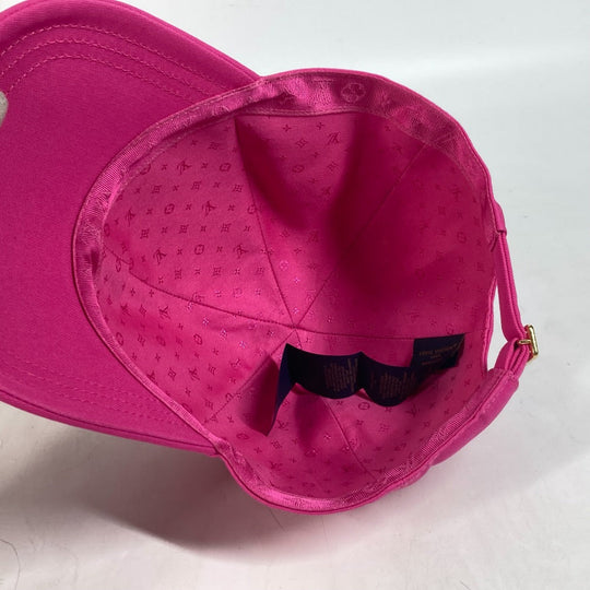 LOUIS VUITTON cap M7290M cotton pink LV remix Cap LV Signature Women Used Authentic